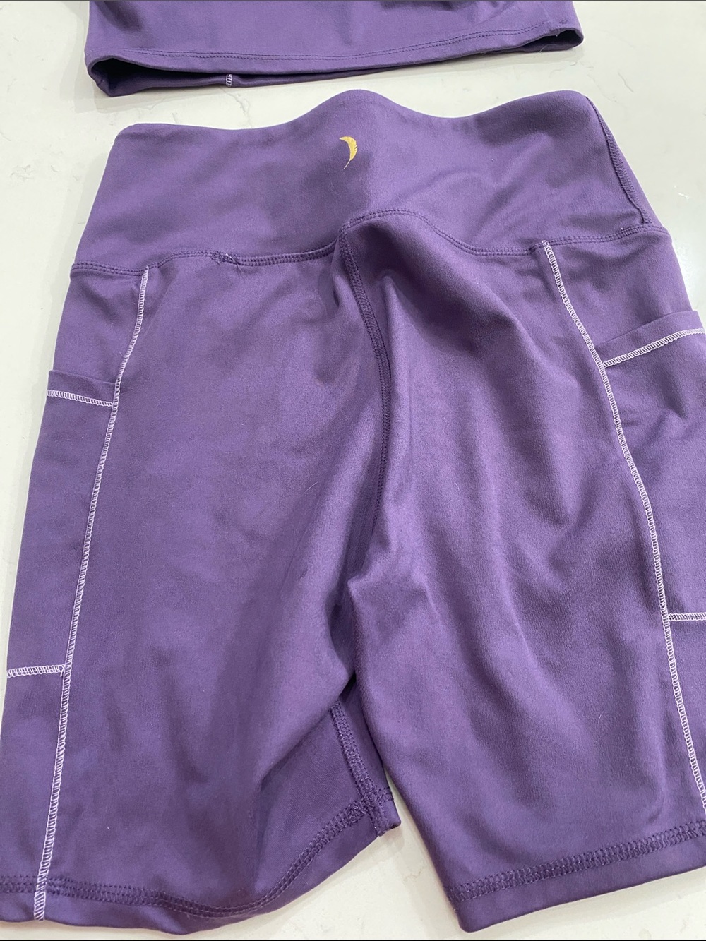 Jessica Simpson Purple Athletic Crop Top & workout Shorts Set - Picture 5 of 7
